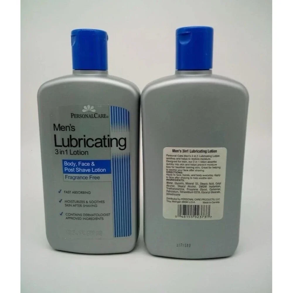 2-PACK Men's Lubricating 3 in 1 Lotion Fragrance Free 20oz ea NEW Lubriderm